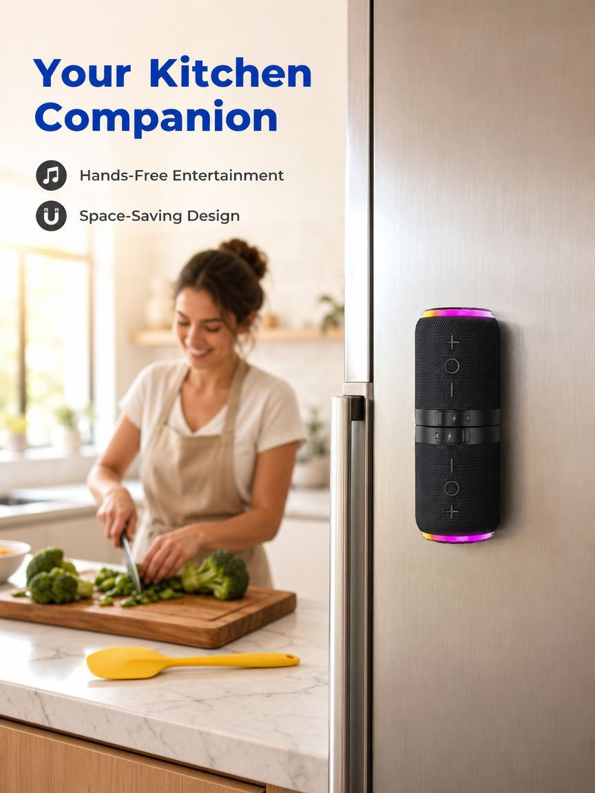 Travel-friendly magnetic Bluetooth speaker