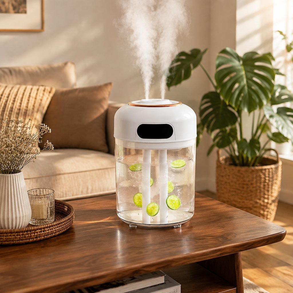 Humidificador de 4.5 litros con doble salida, control remoto y función de temporizador