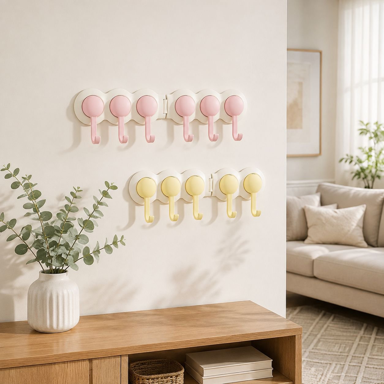 Durable wall hooks for coats and bags