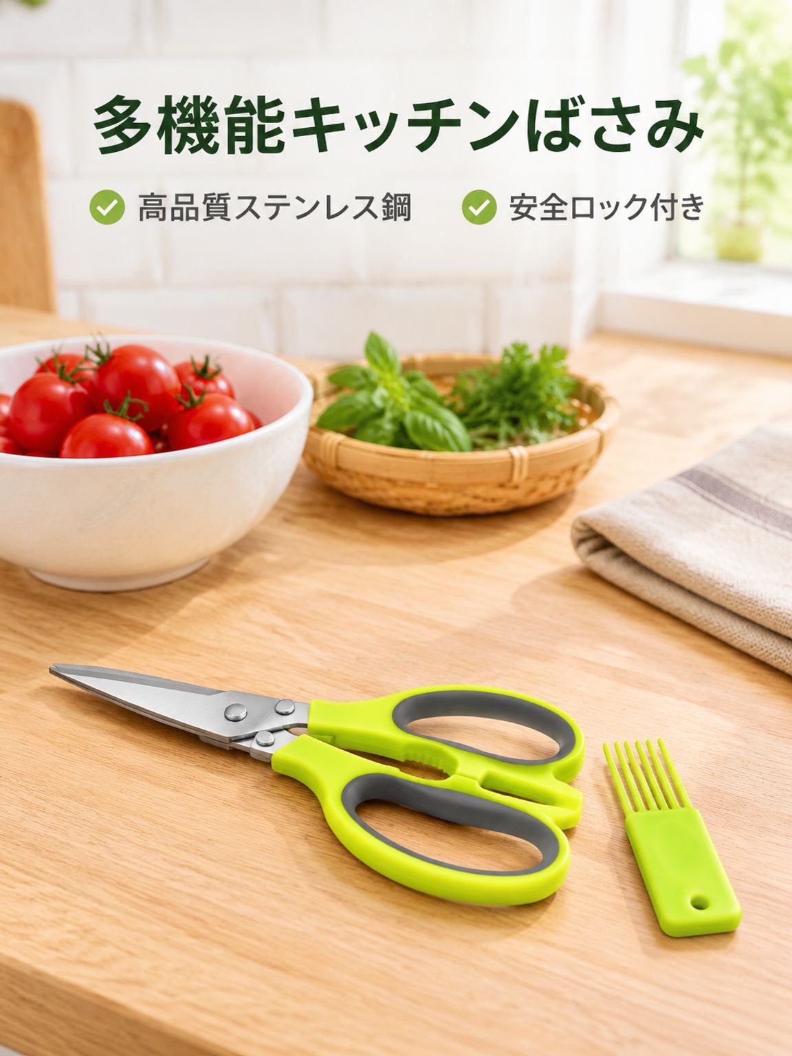 ステンレス製多機能キッチンはさみ