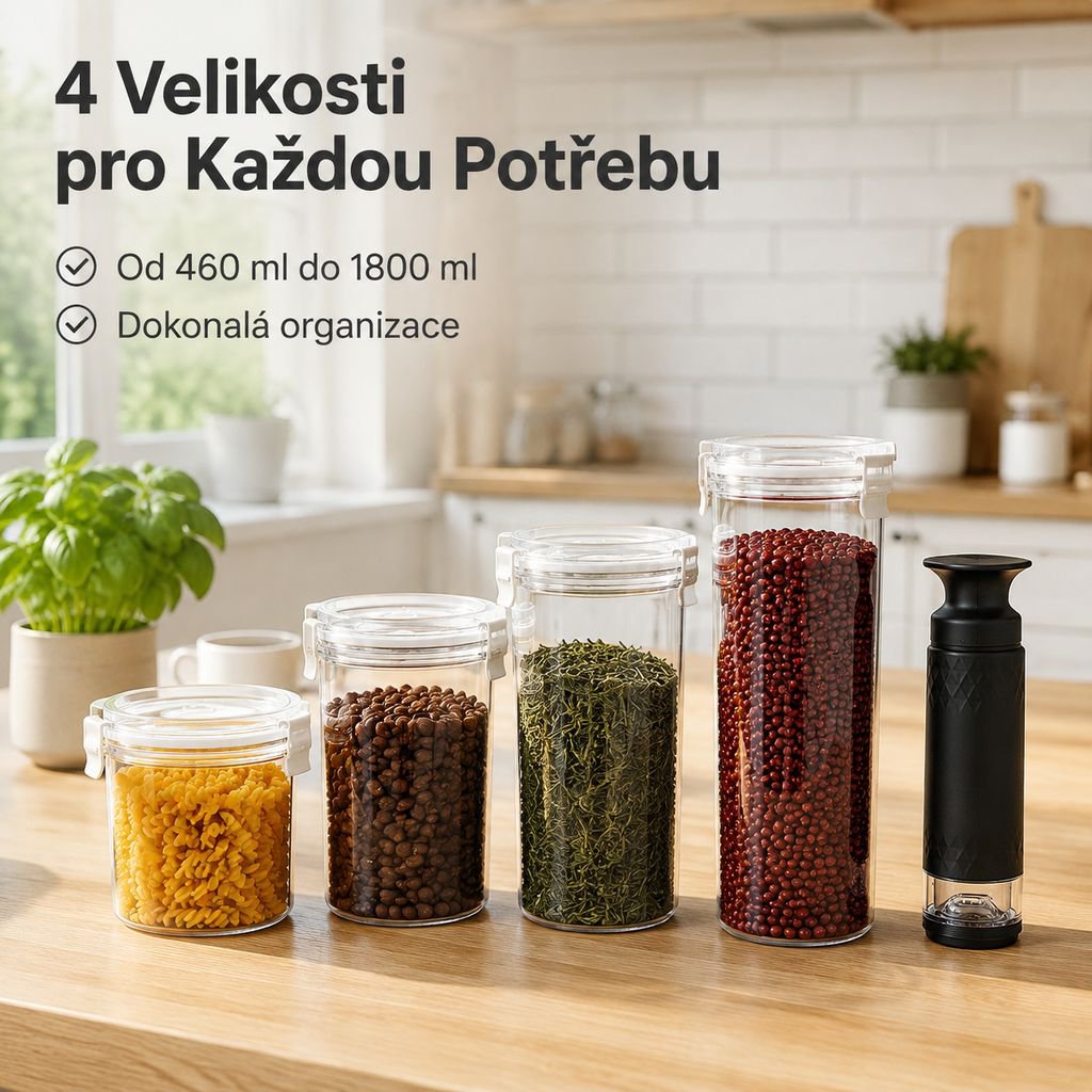 Multifunkční vzduchotěsná dóza na kávová zrna a čaj