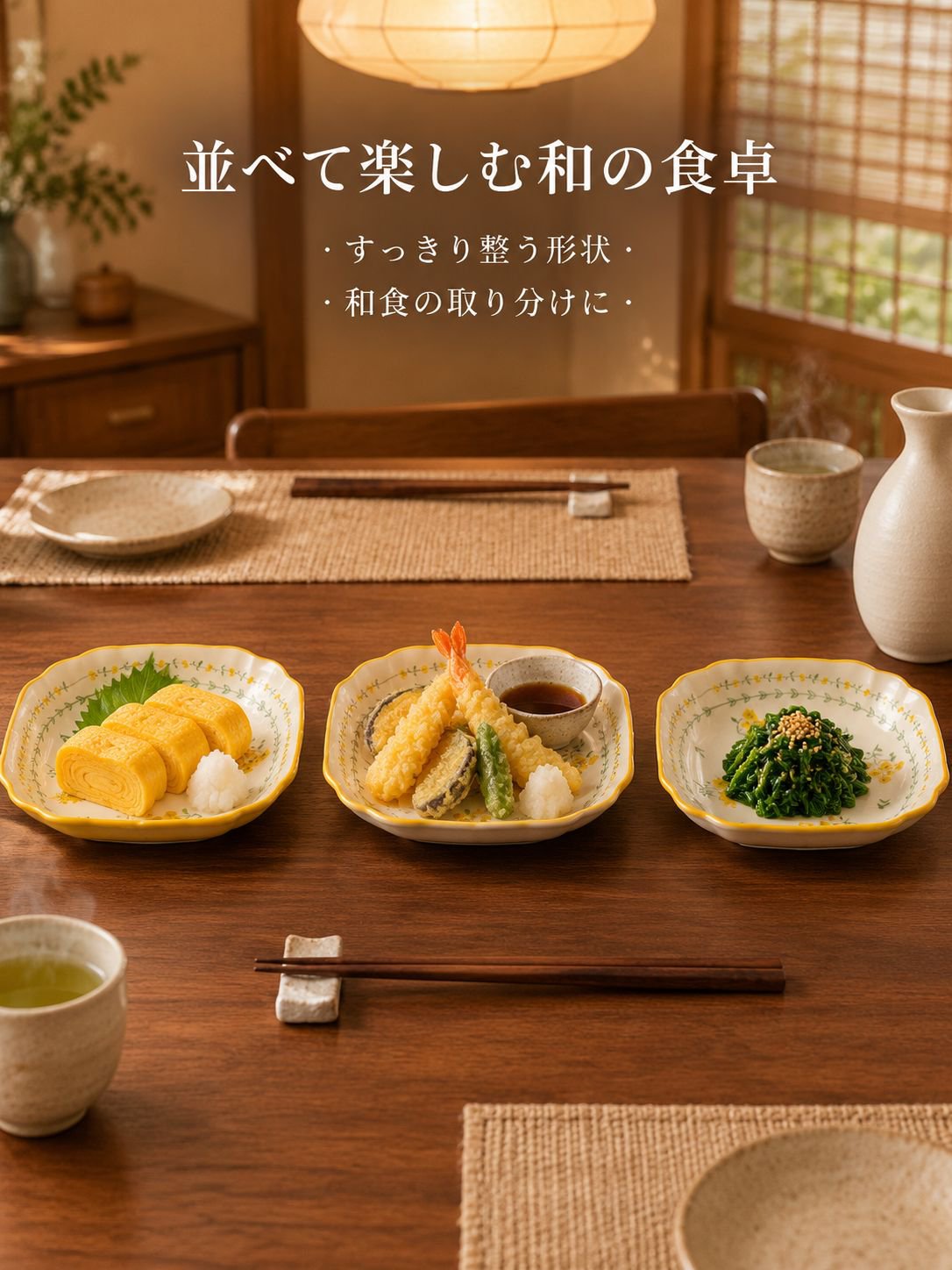小花柄の角皿
