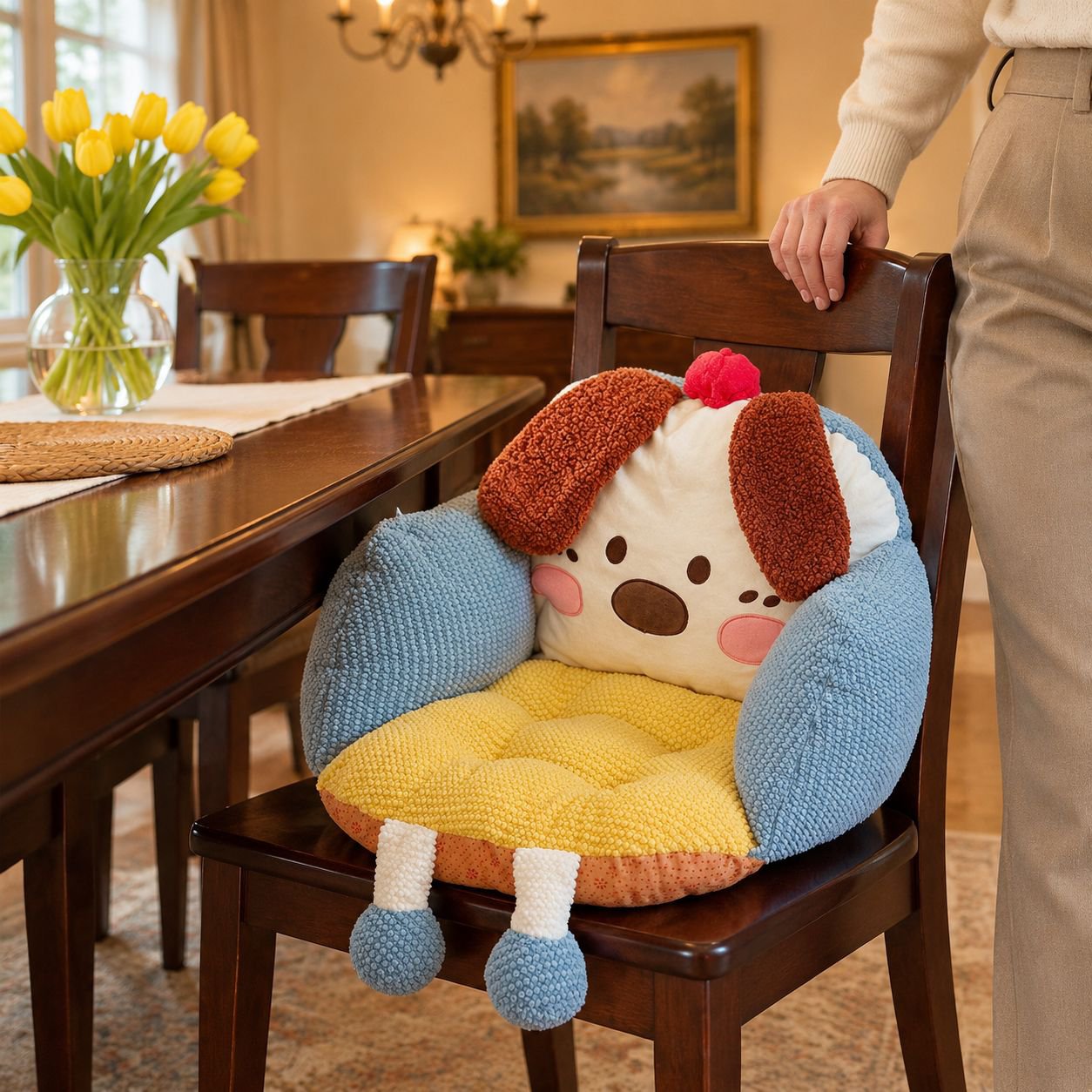 Cute Puff Puppy Puppy Seat Cushion