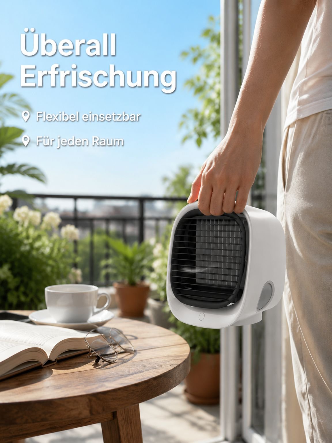 Tragbarer Mini-Luftkühler – perfekt für Reisen und kleine Räume