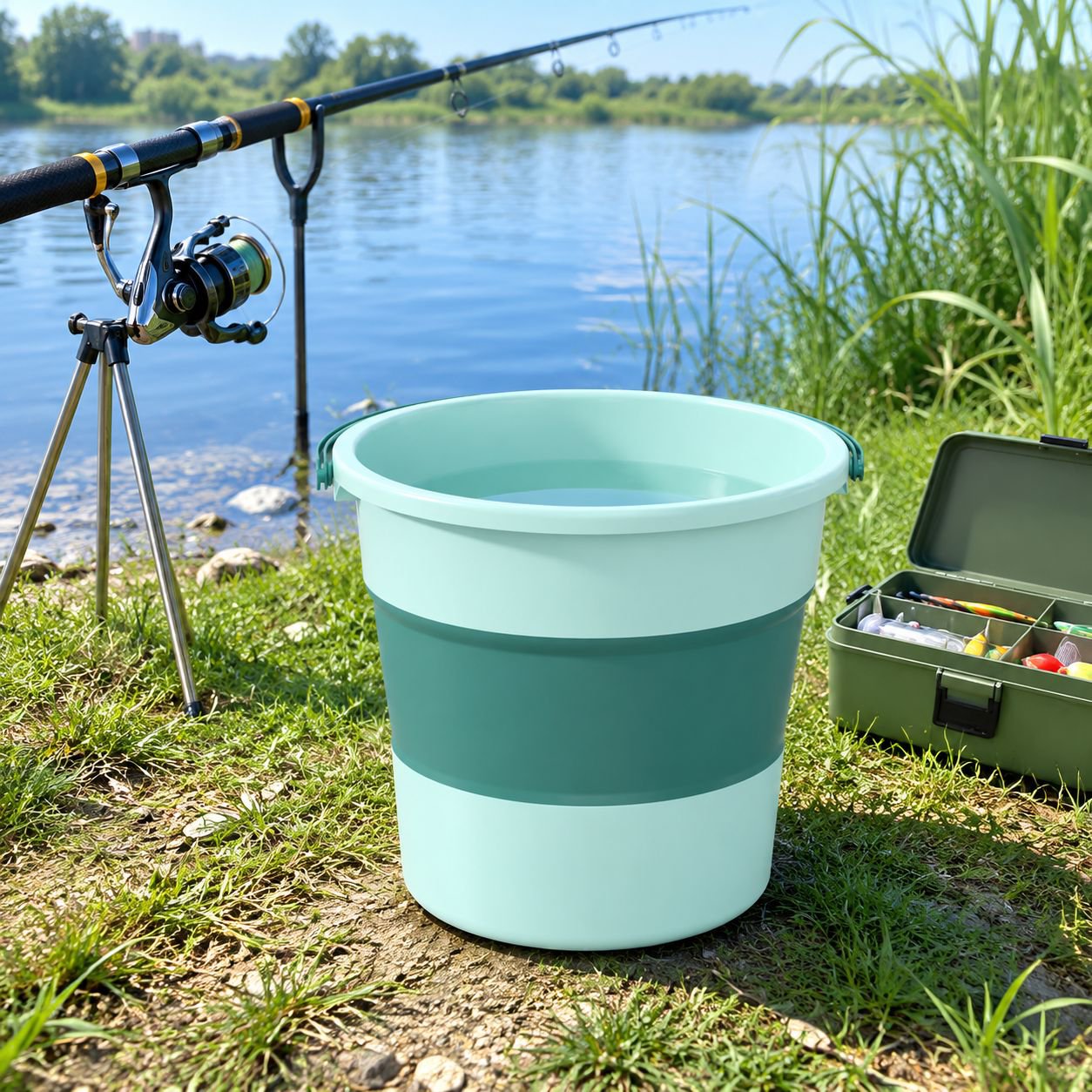 Durable foldable bucket for hiking and backpacking