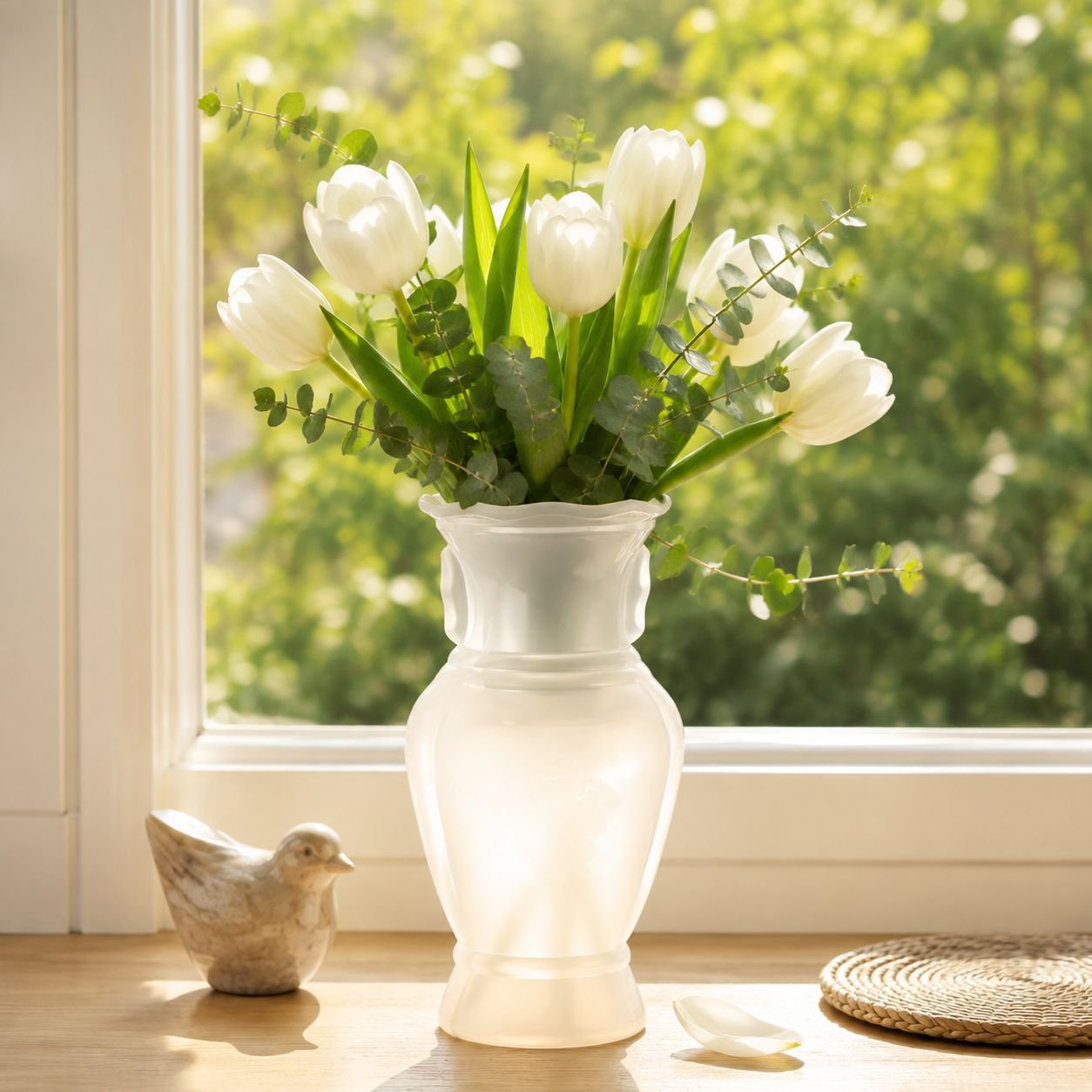Art Glass Vase for Living Room and Dining Table Decoration