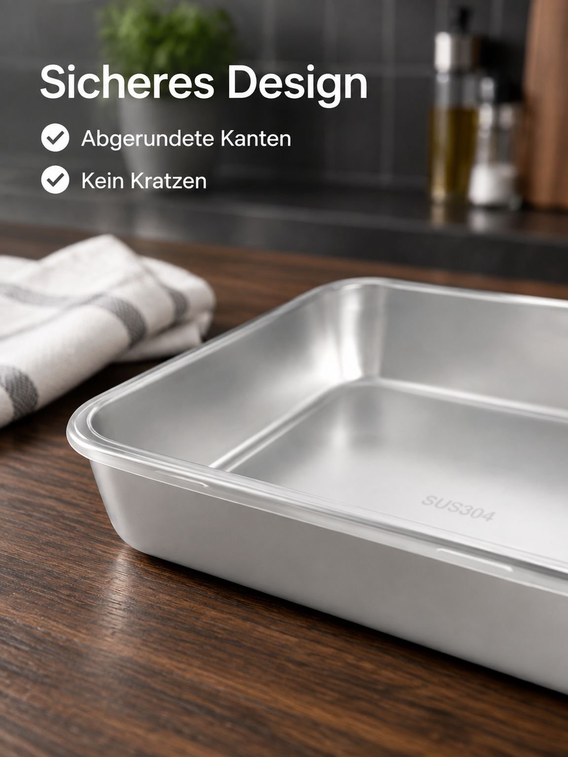 Edelstahl-Backblech Grilltablett Brottablett