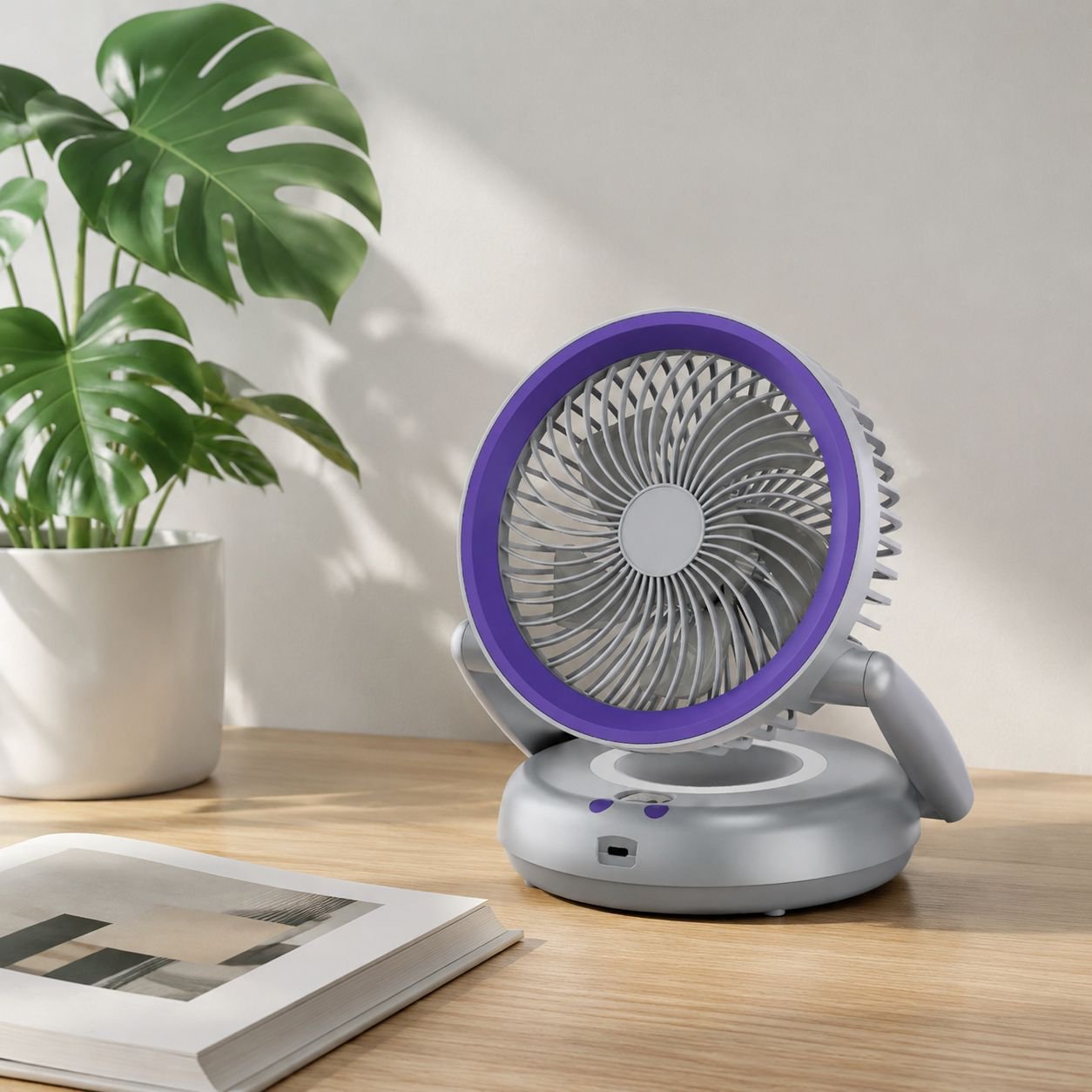 Nabíjecí závěsný větrný stolní ventilátor