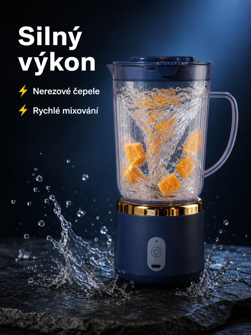 Elektrický domácí odšťavňovač, malý multifunkční přenosný mixér na smoothie