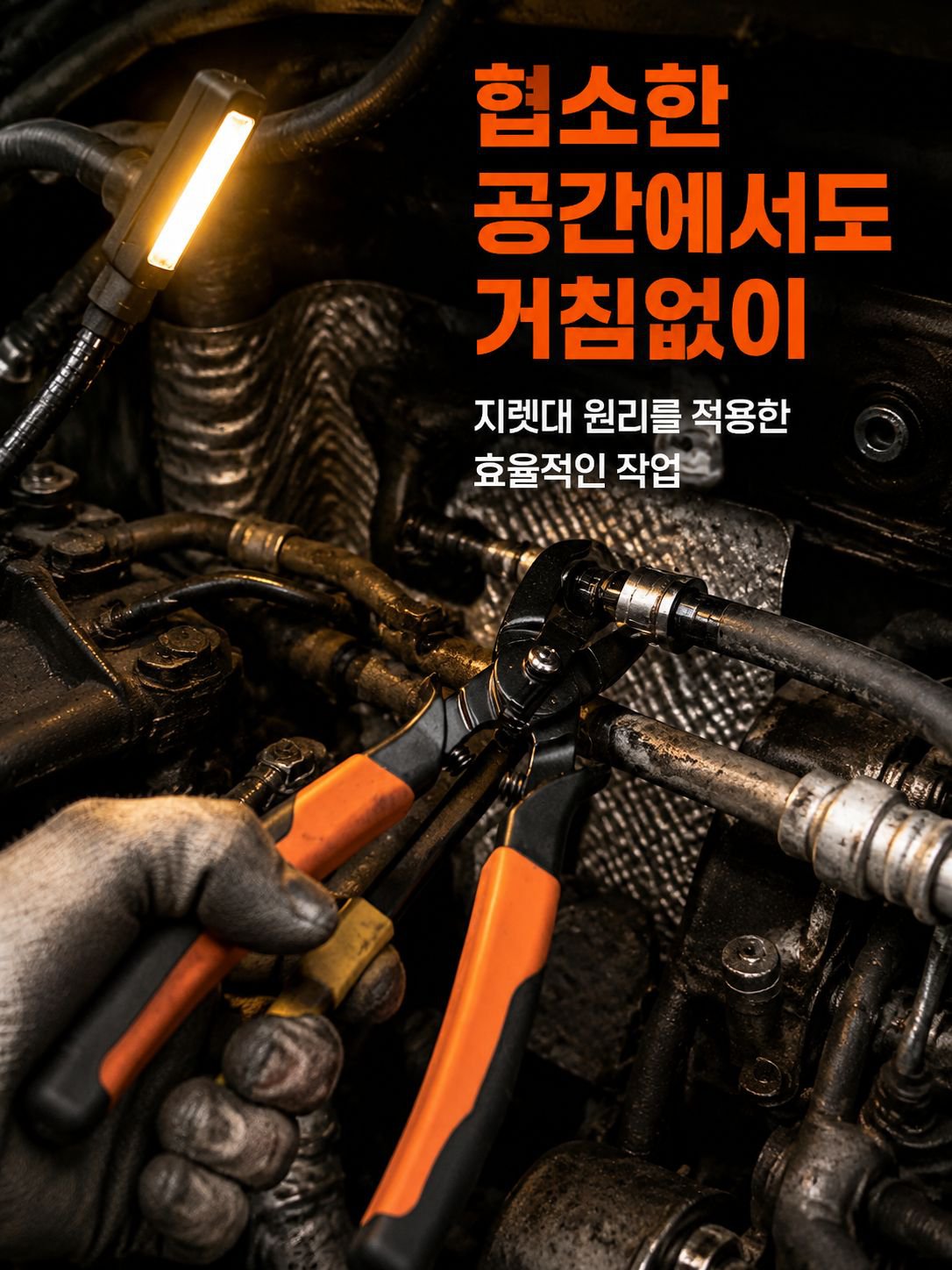 에어 호스와 퀵 커넥터 분리 장면