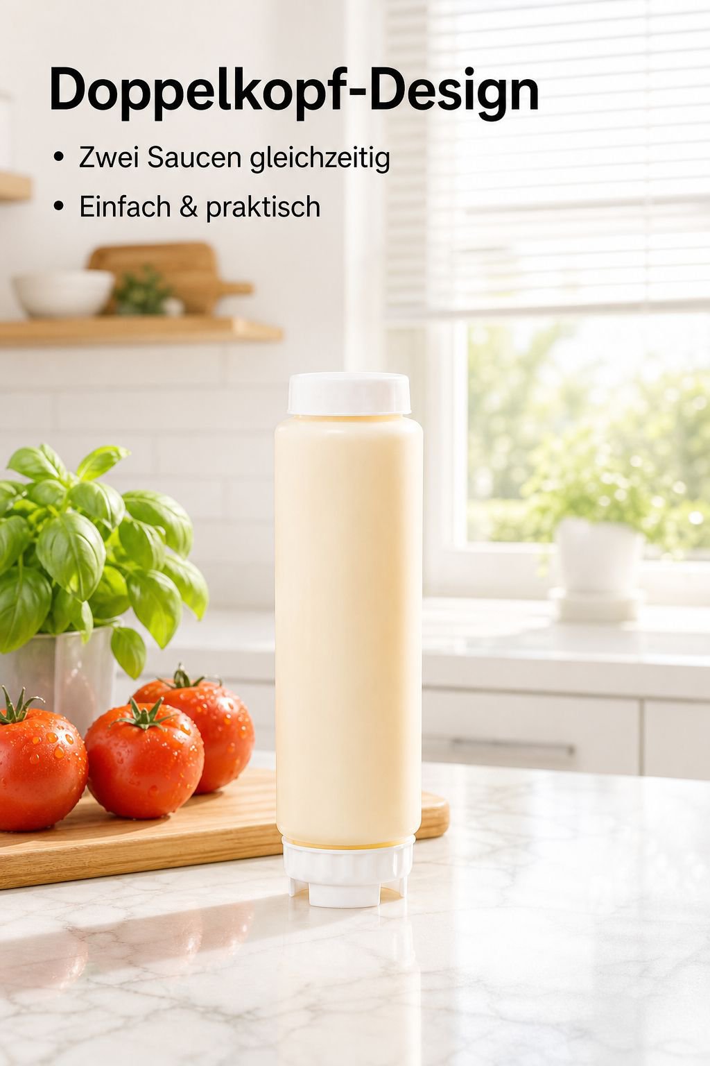 Doppelköpfige auslaufsichere Saucen-Quetschflasche