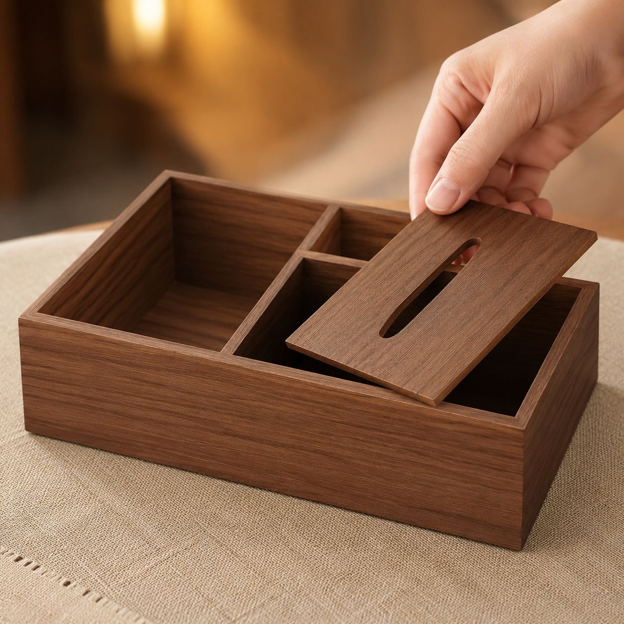 Living Room Coffee Table Multifunctional Tissue Storage Box, Remote Control Organizer