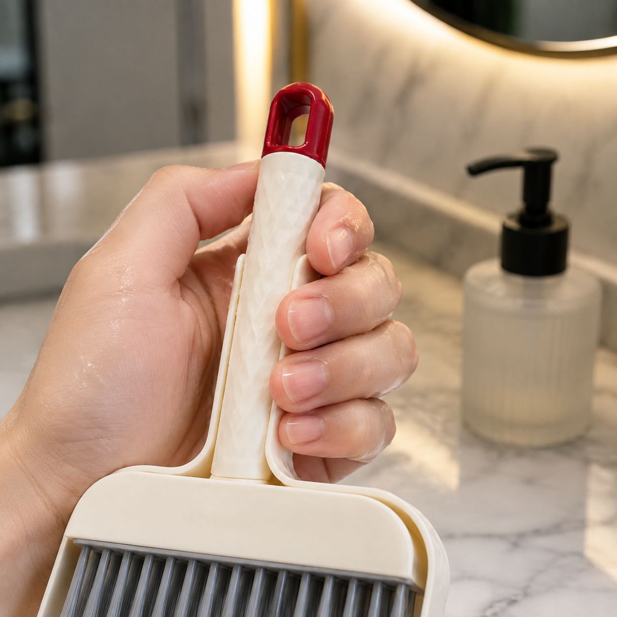 Mini brush set used to clean windowsills