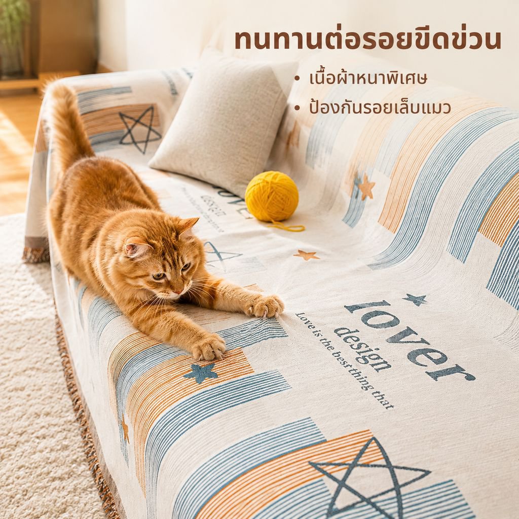 ผ้าคลุมโซฟากันฝุ่นใช้ได้ทุกฤดู
