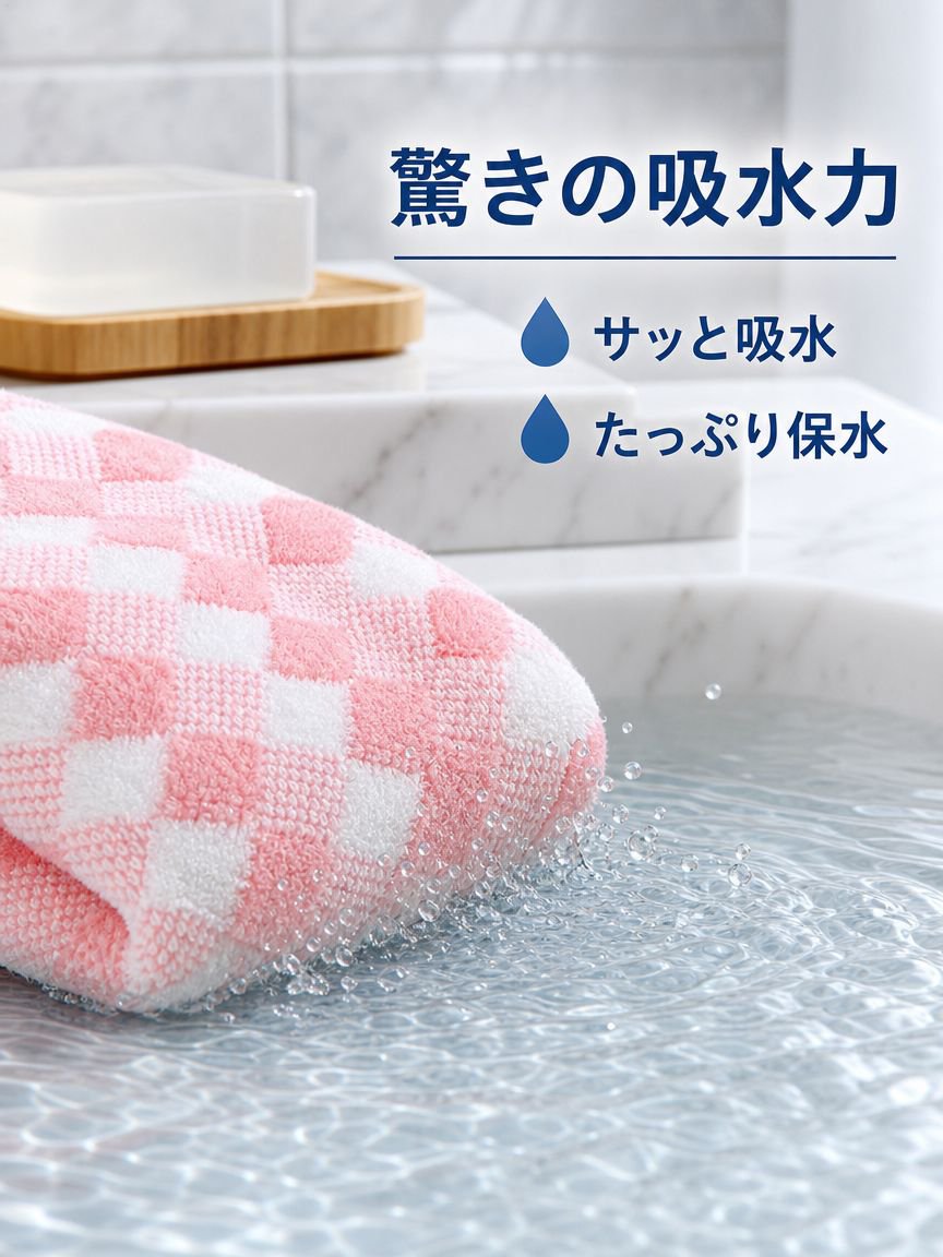 厚手で吸水性に優れたタオル