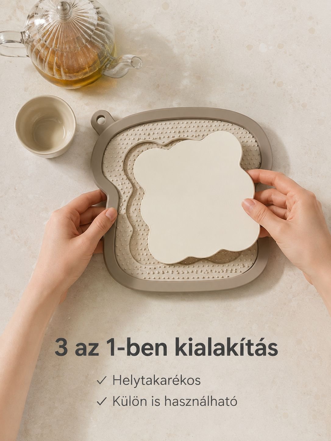 Könnyen tisztítható szilikon alátét konyhába