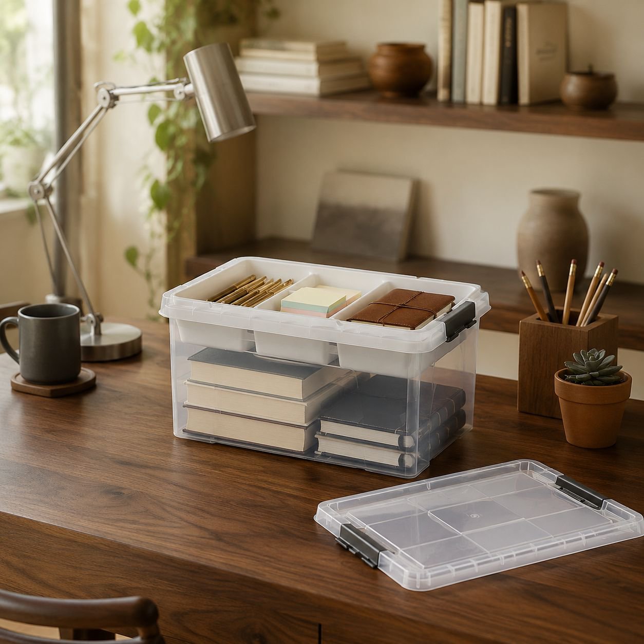Thickened Transparent Storage Bin Home Organizer, Multiple Sizes Available