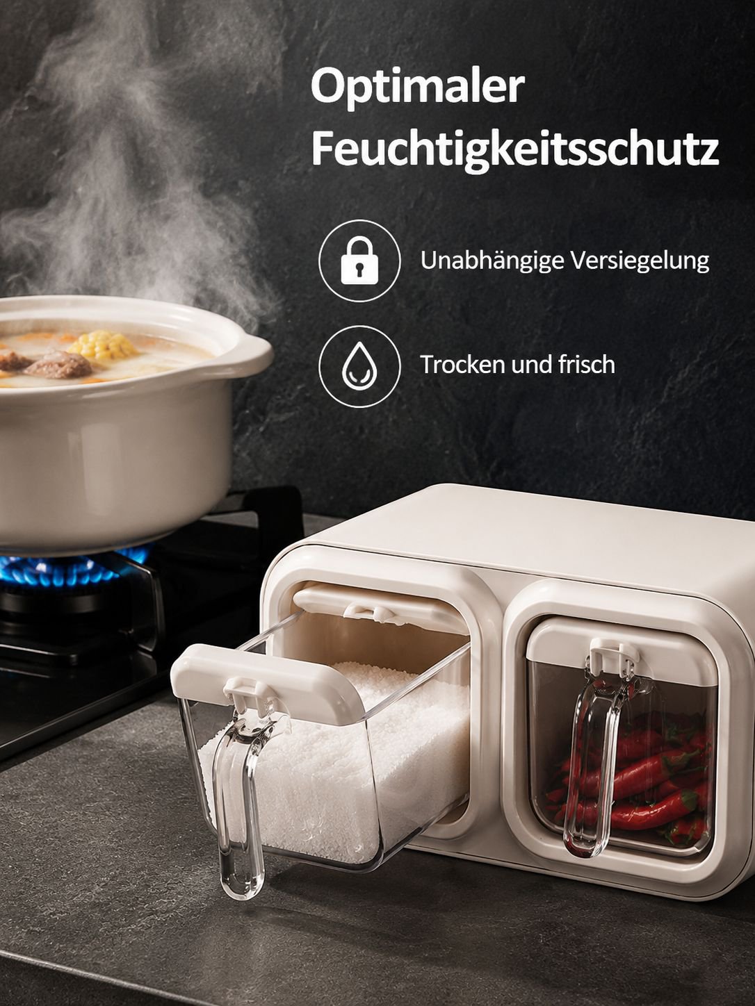 Aufbewahrungsbox für Salz und Gewürze