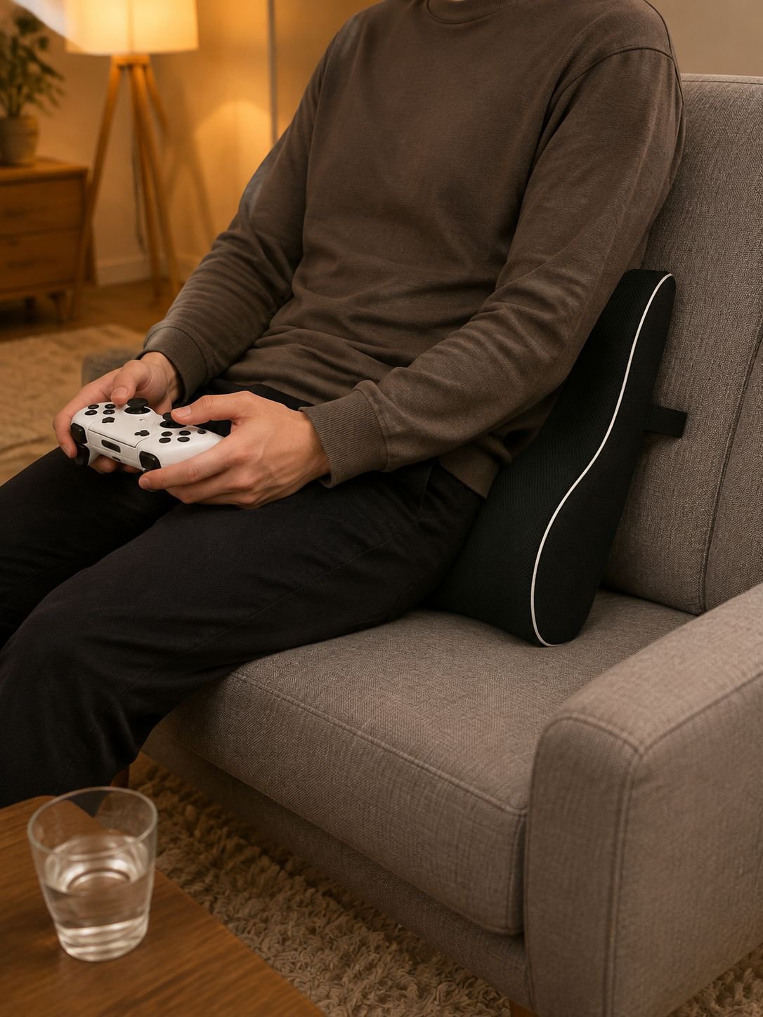 Ergonomisches Rückenkissen mit waschbarem Bezug