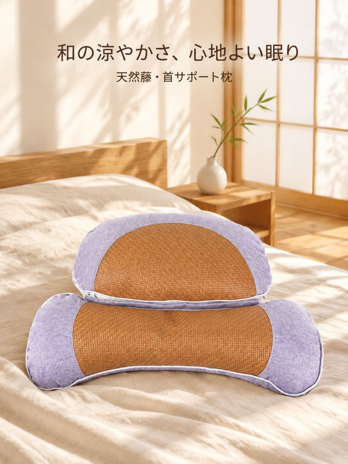 藤蓆護頸枕