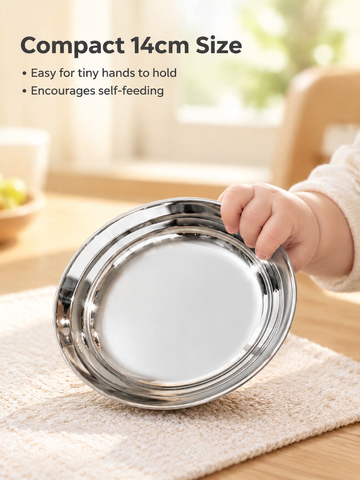 Baby Tableware Household Drop-proof Stainless Steel Plate