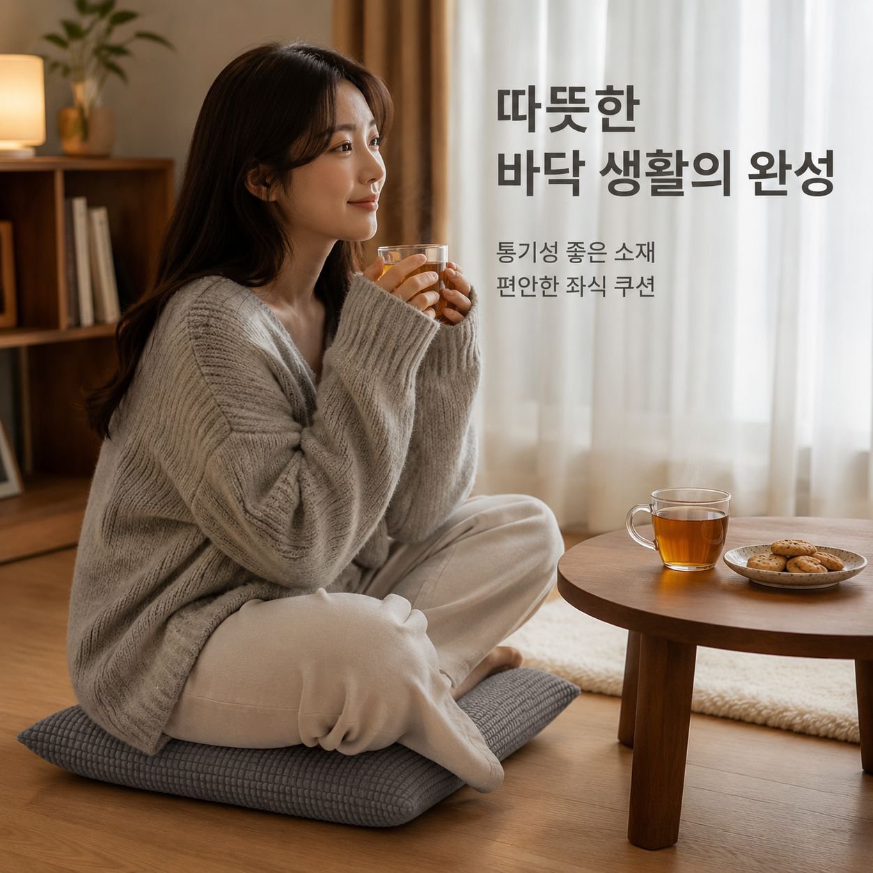 사각형 코듀로이 쿠션
