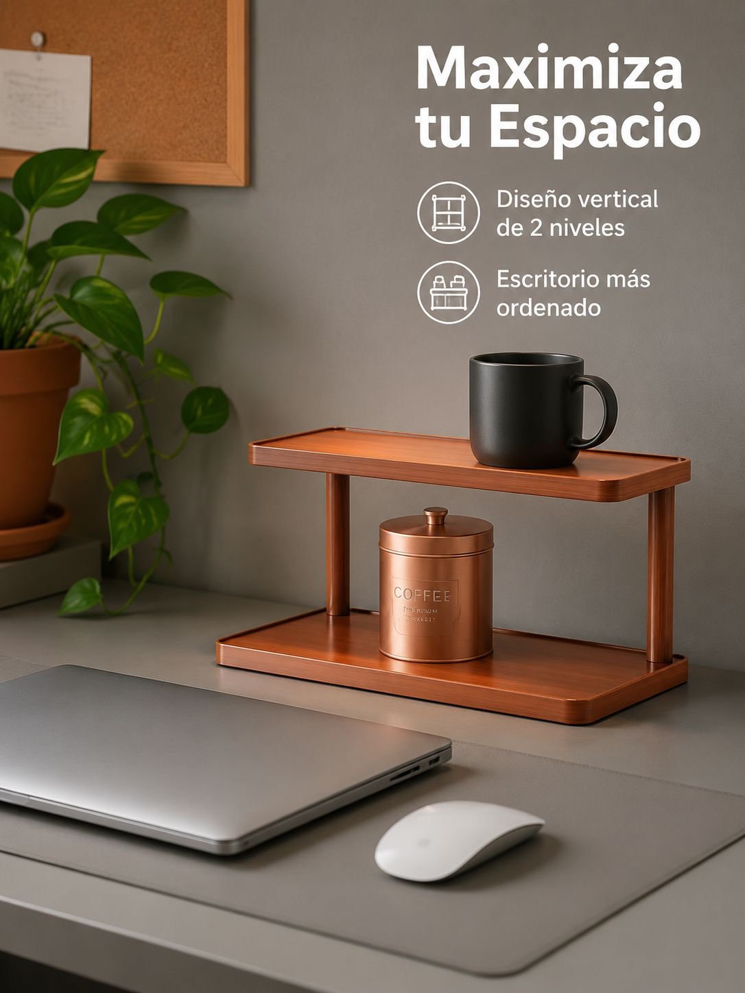 Portavasos multifuncional de escritorio