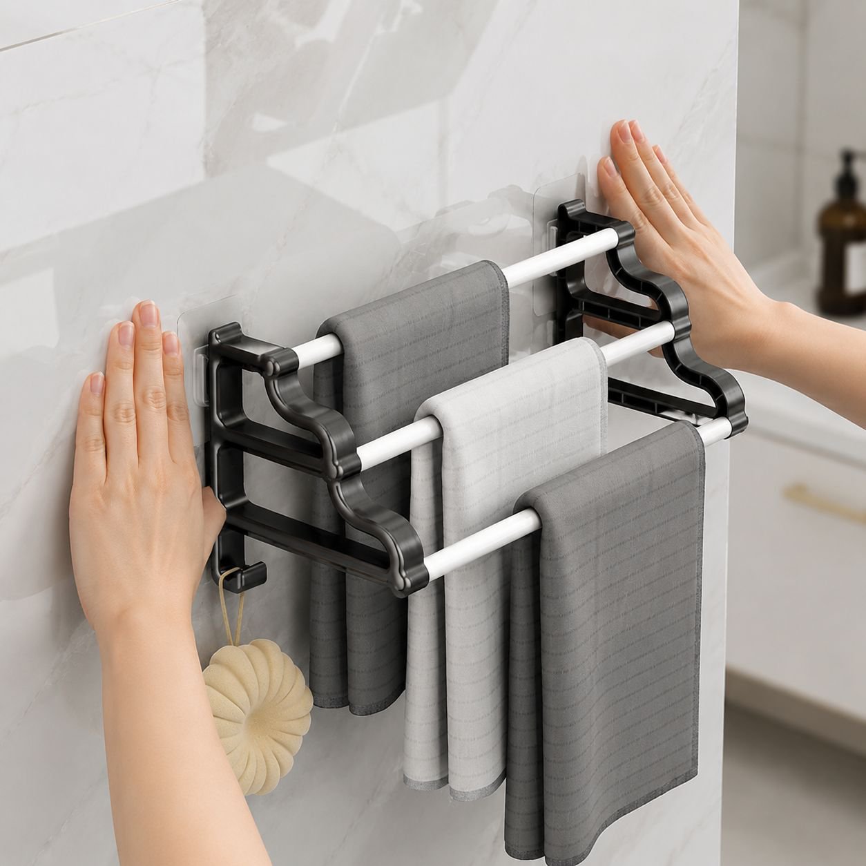 Multi-functional Bathroom Hanging Organizer Rod