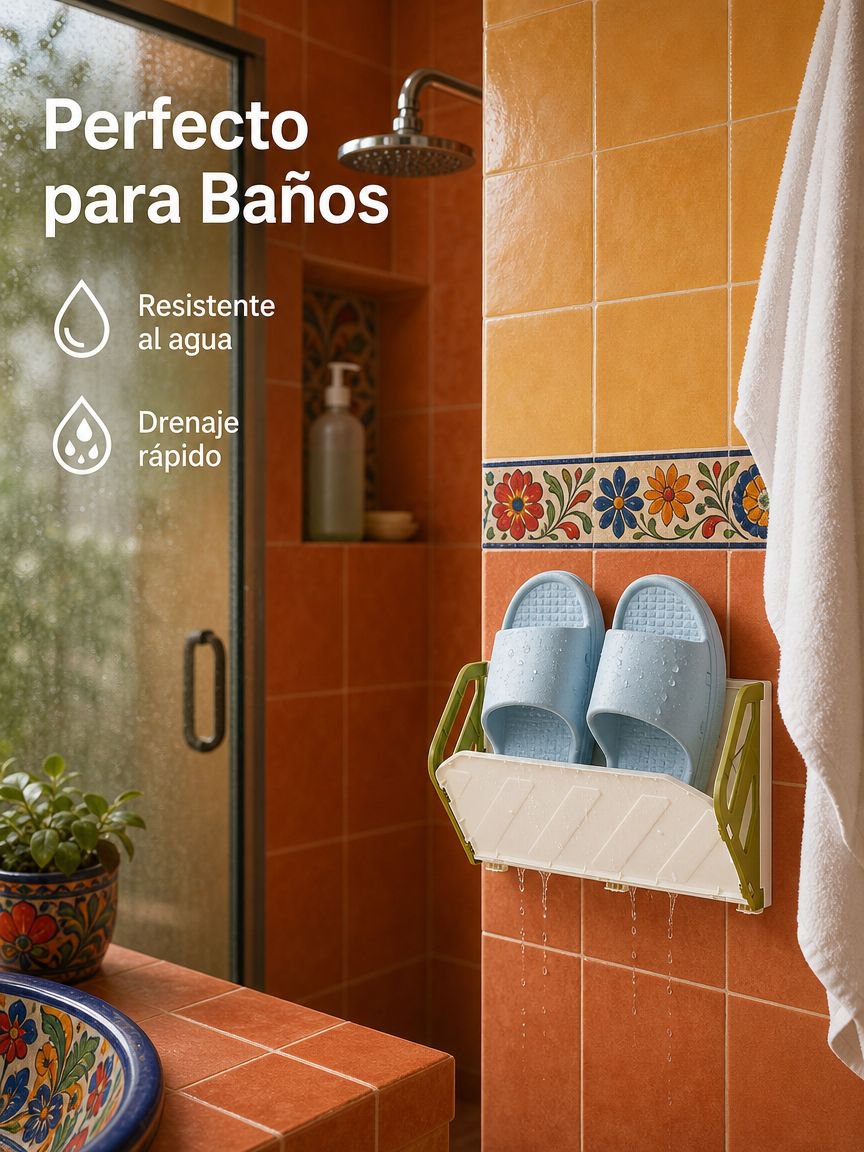 Zapatero plegable de pared sin taladro y antirrobo para el hogar y baño