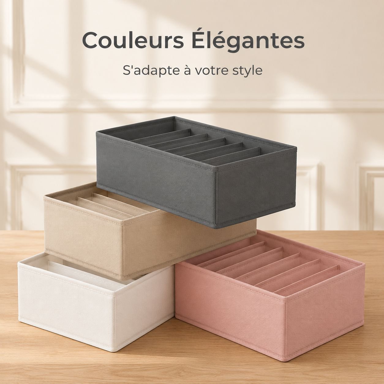 Boîte de rangement compartimentée pour sous-vêtements