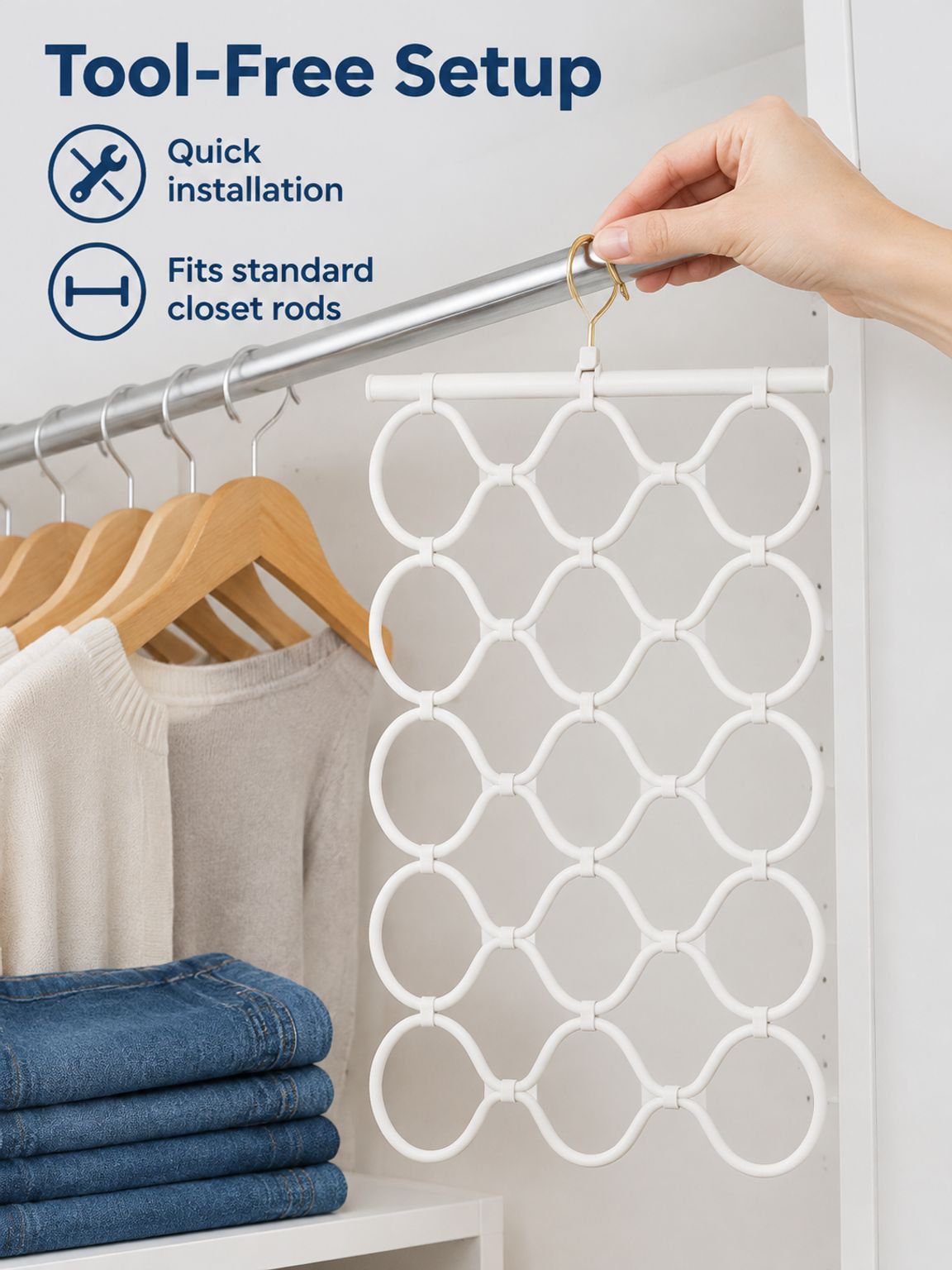 Multi functional folding space saving hanging rack