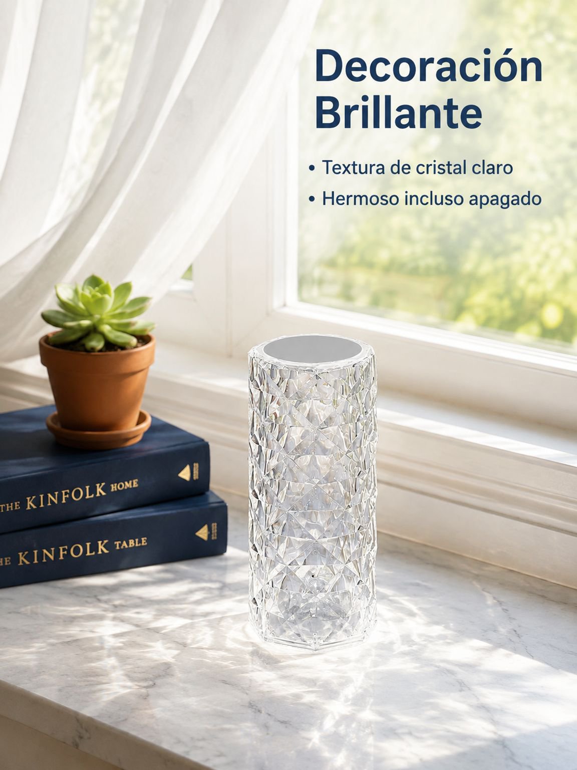 Luz ambiental de cristal de tres colores