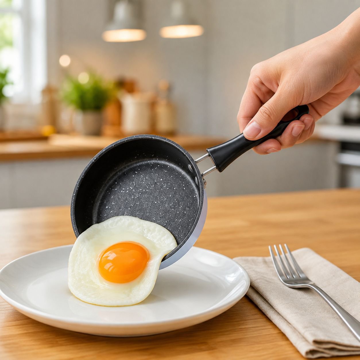 Mini non-stick pan with oil pouring hot oil small pan fried egg dumplings artifact fried egg pan sma