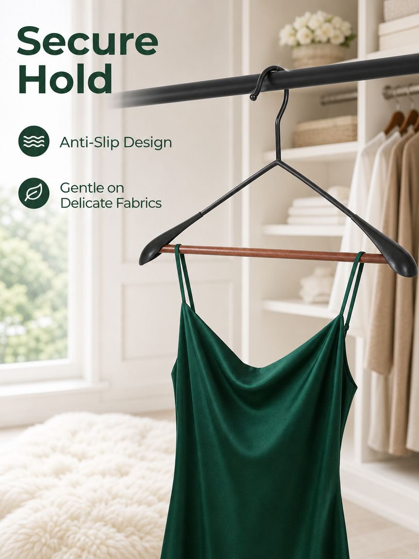 Non-Slip Mark-Free Anti-Bulge Beech Wood Hanger