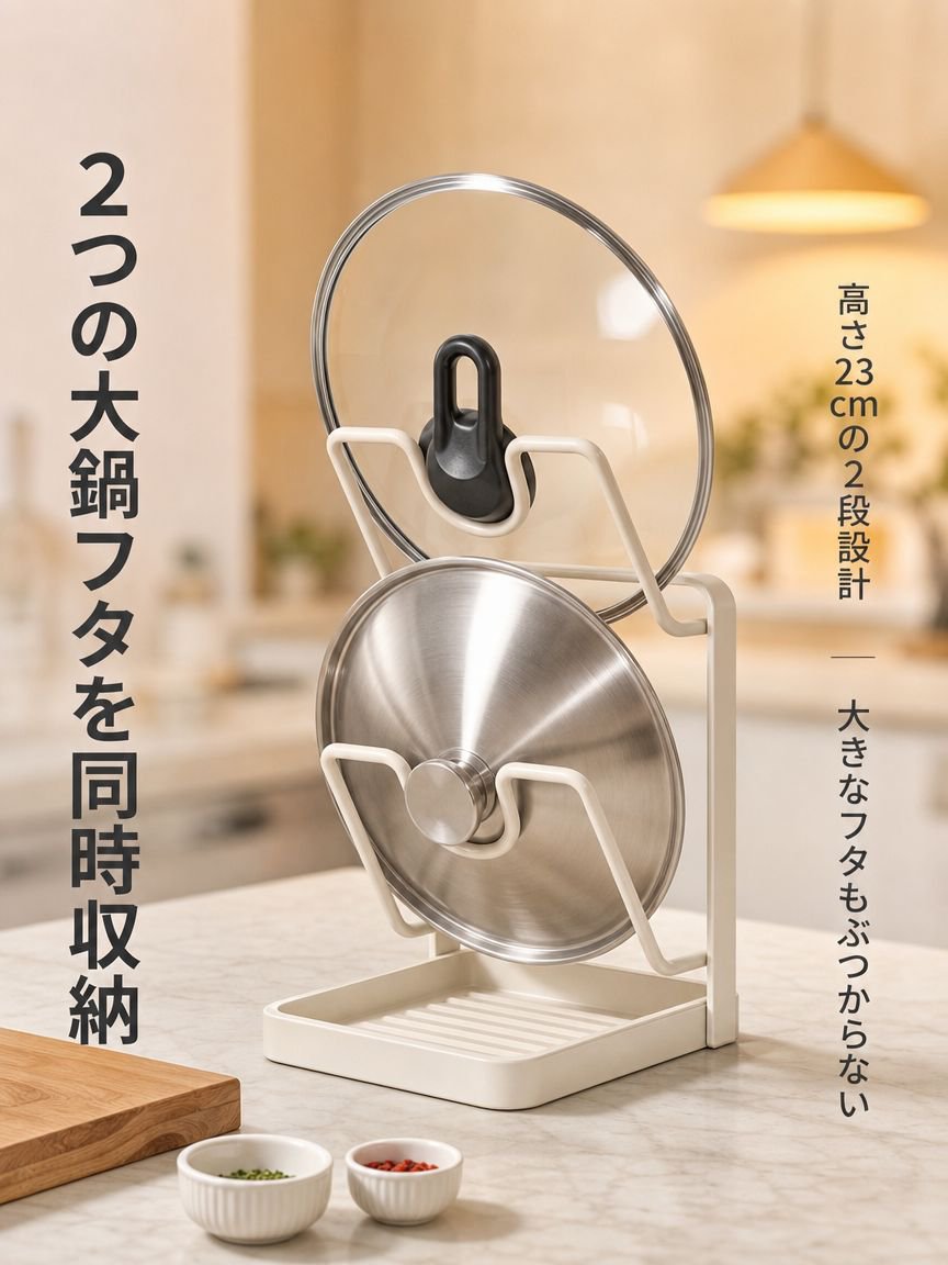 多機能鍋蓋収納ラックキッチンカウンター用