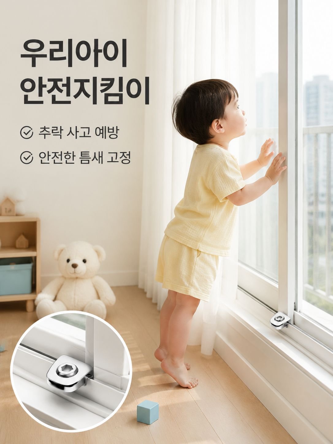 여닫이창 슬라이드 힌지 제한기 외부 창문 고정기 창문 보호 잠금장치