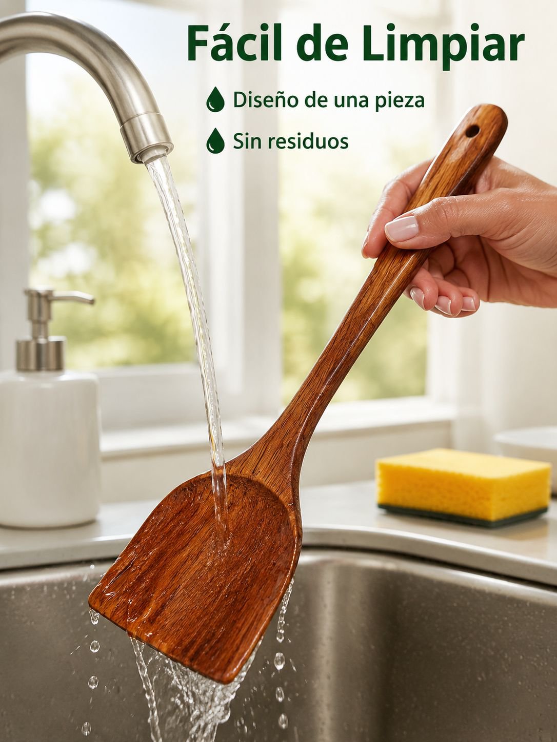 Utensilio de cocina de madera biodegradable, perfecto para recetas caseras