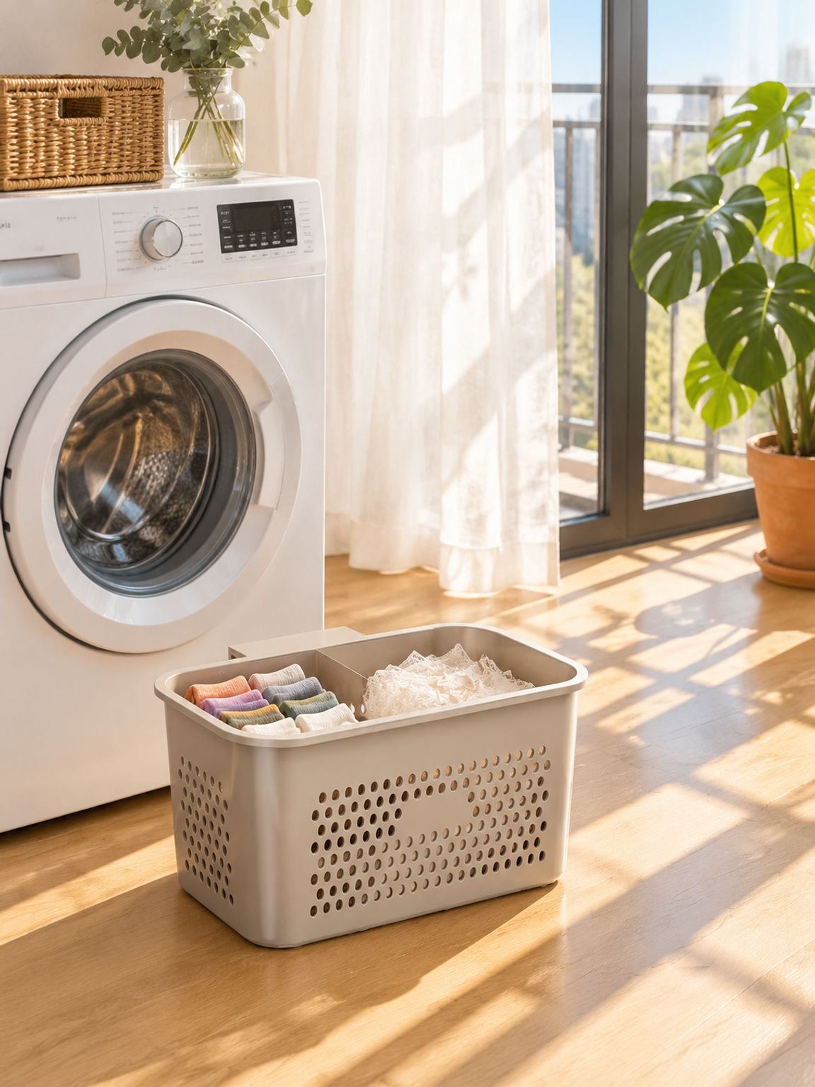 Grand panier à linge pour une famille