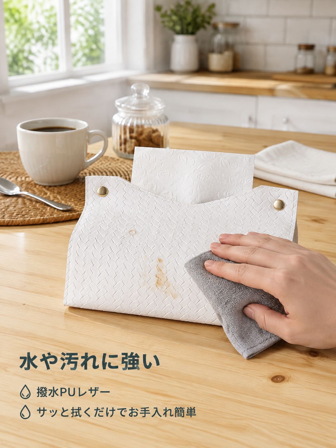 高級PUレザー ティッシュボックス リビング・テーブル用