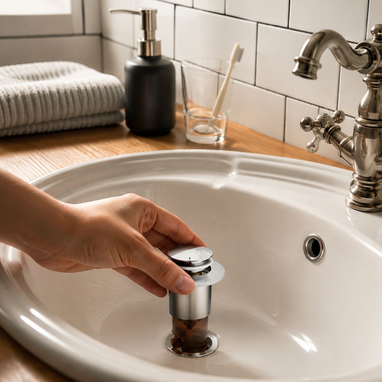 Stainless Steel Anti-Odor Leak-Proof Sink Drain Accessory close up
