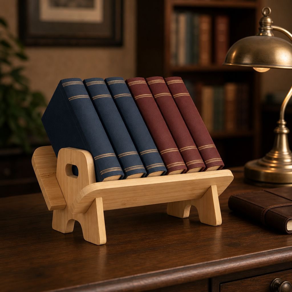 Simple Solid Wood Desktop Bookshelf Organizer