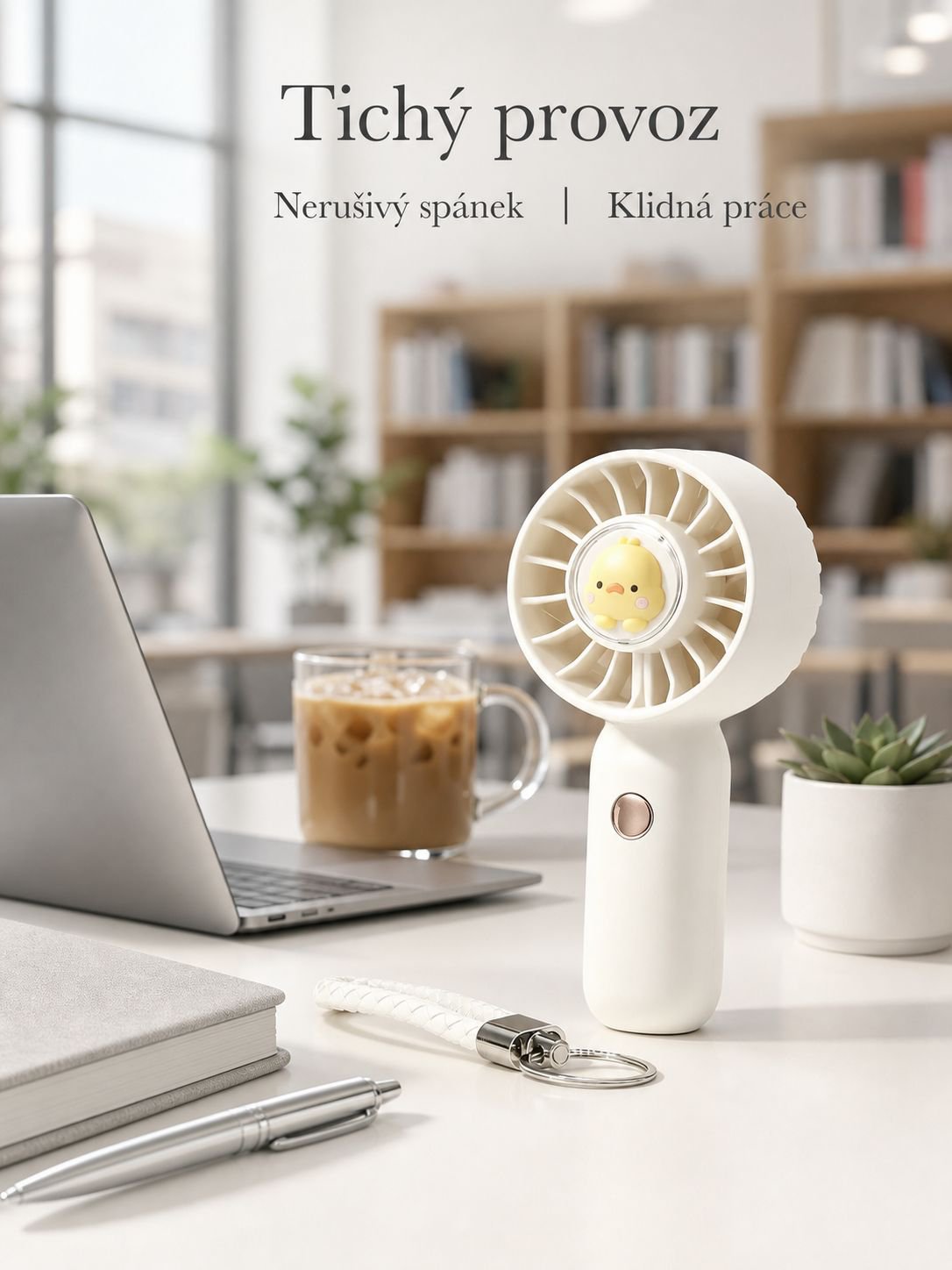 USB ruční mini větráček, tichý, přenosný a dobíjecí