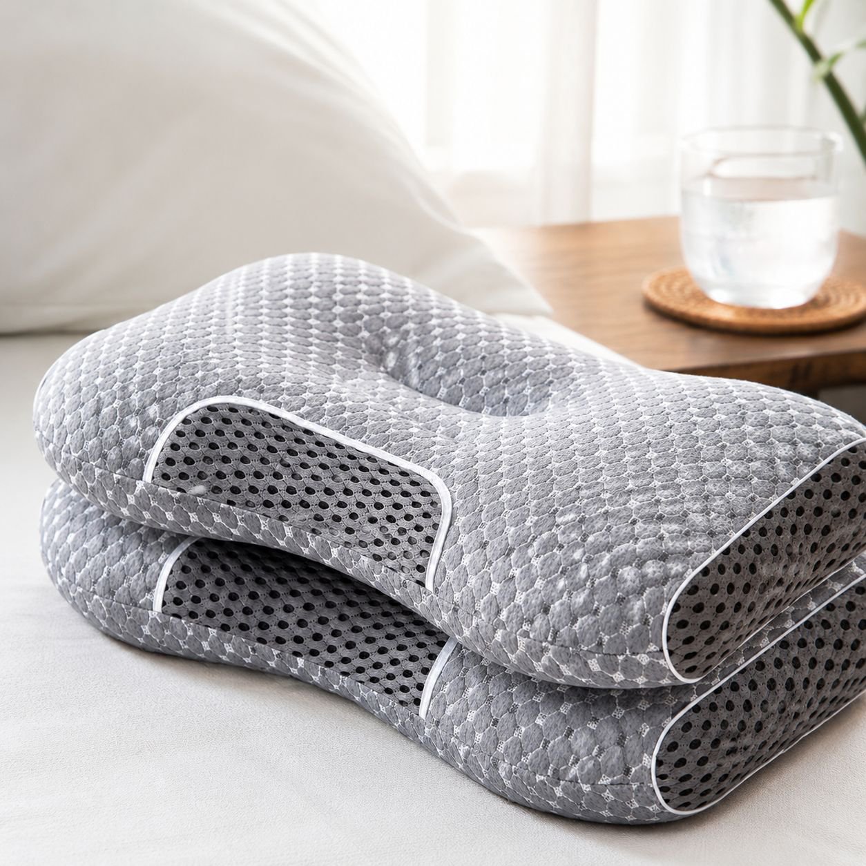Orthopedic cervical pillow with ergonomic design