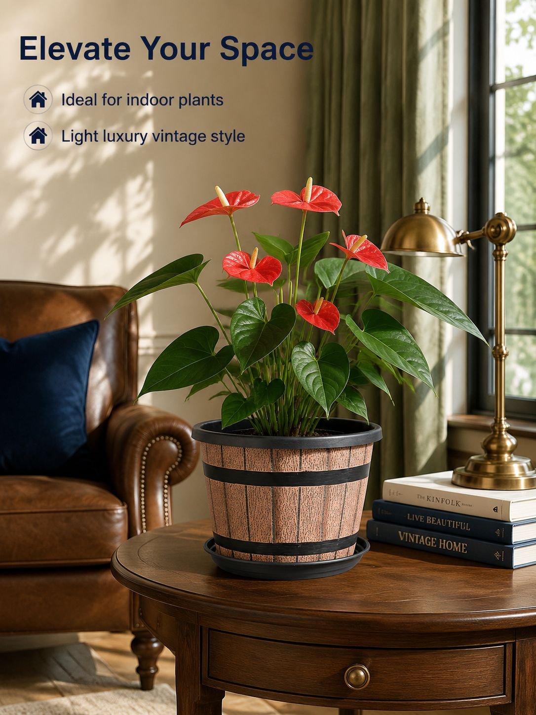 Versatile vintage style planter for indoor and outdoor decoration