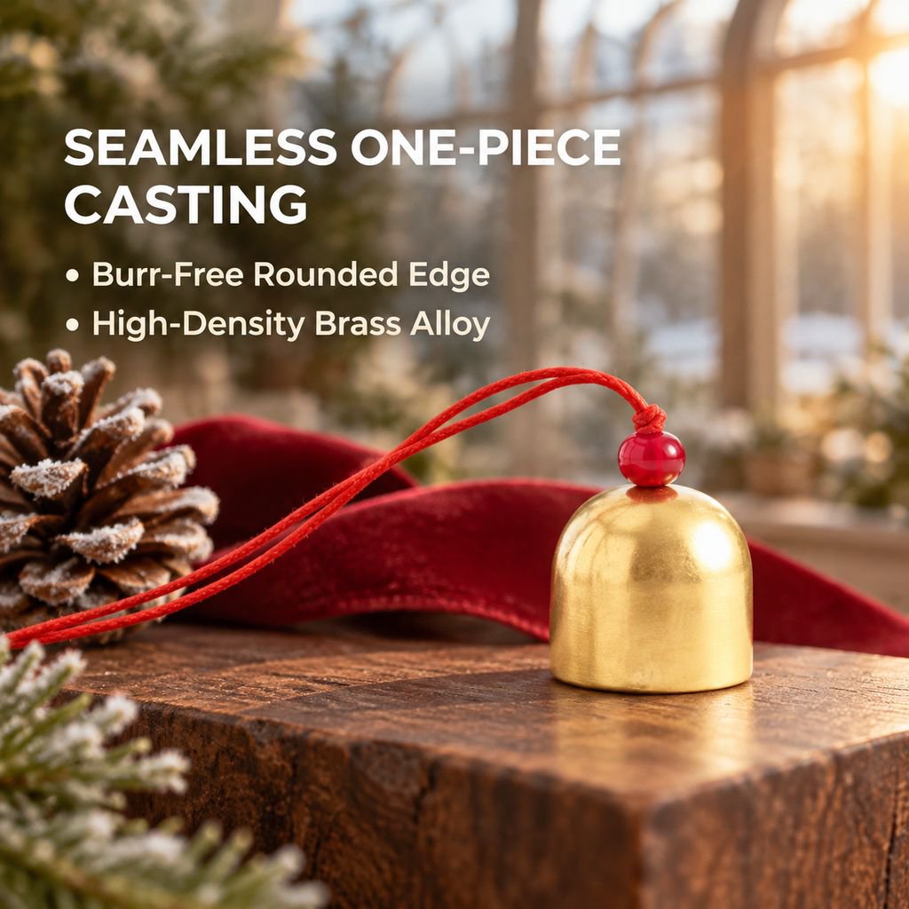 Brass Bell Wind Chime Alloy Bell with Clapper Red Cord Christmas Charm