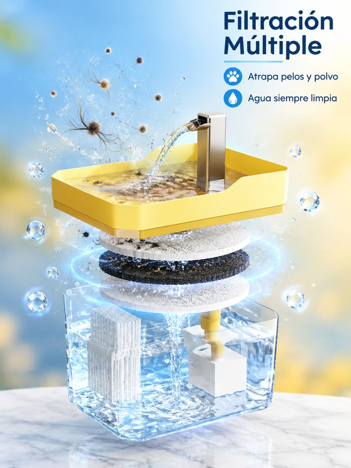 Fuente de agua automática para gatos