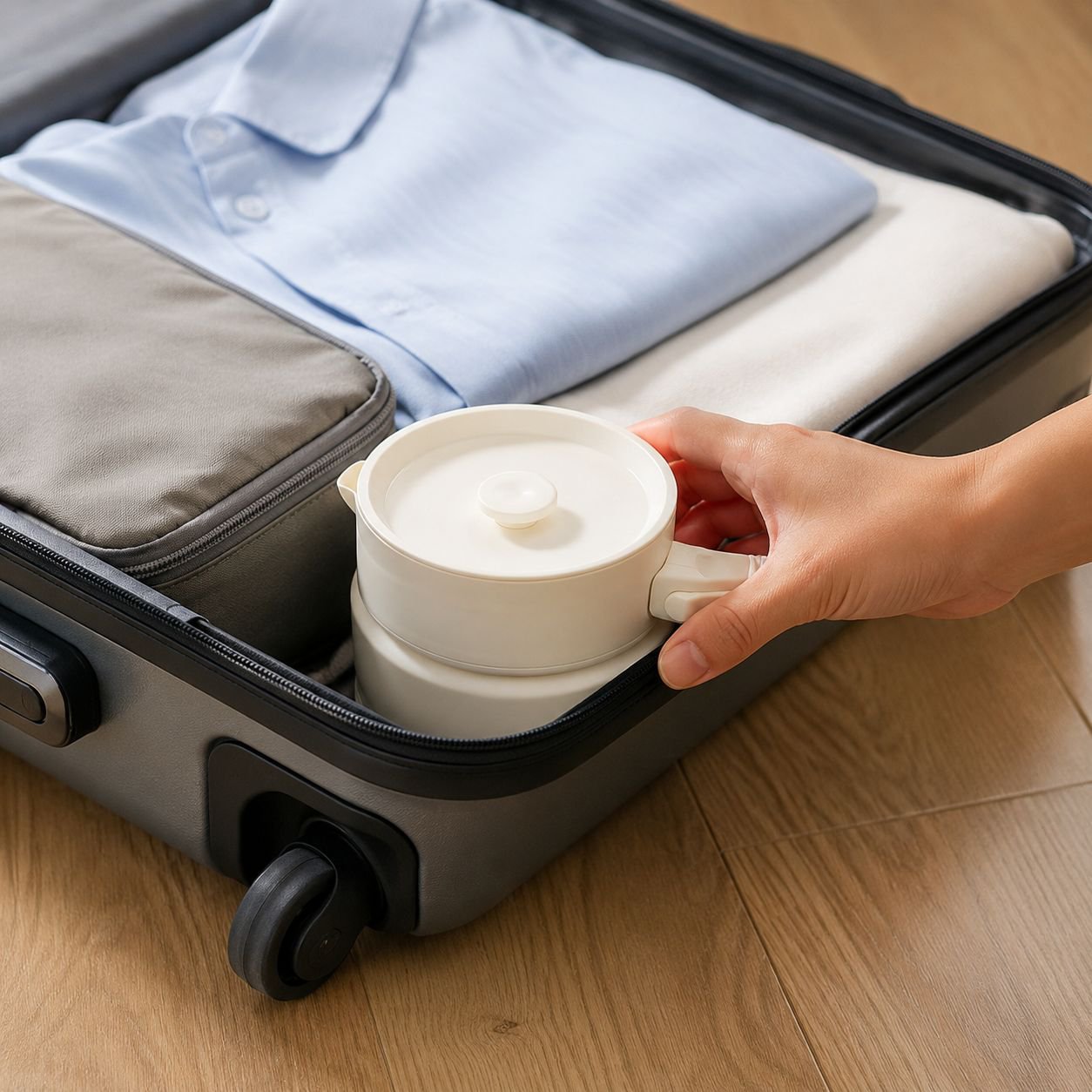 Botella de agua portátil y plegable para viajar