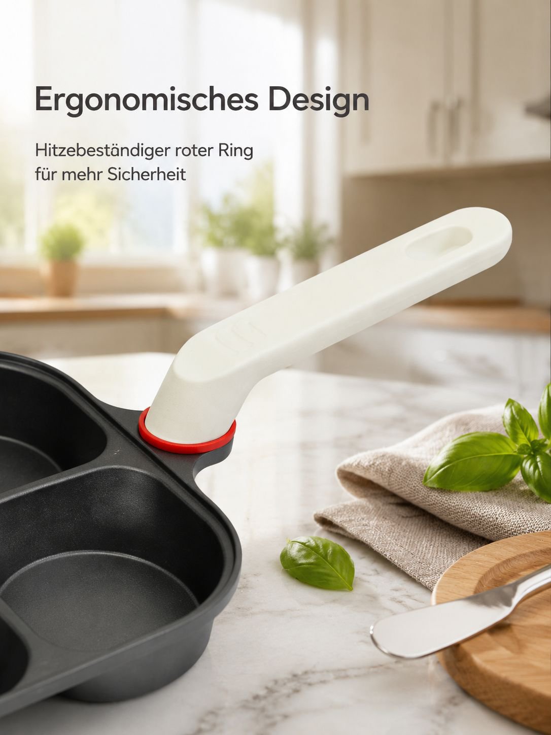 Einfach zu reinigende Dreiloch-Bratpfanne