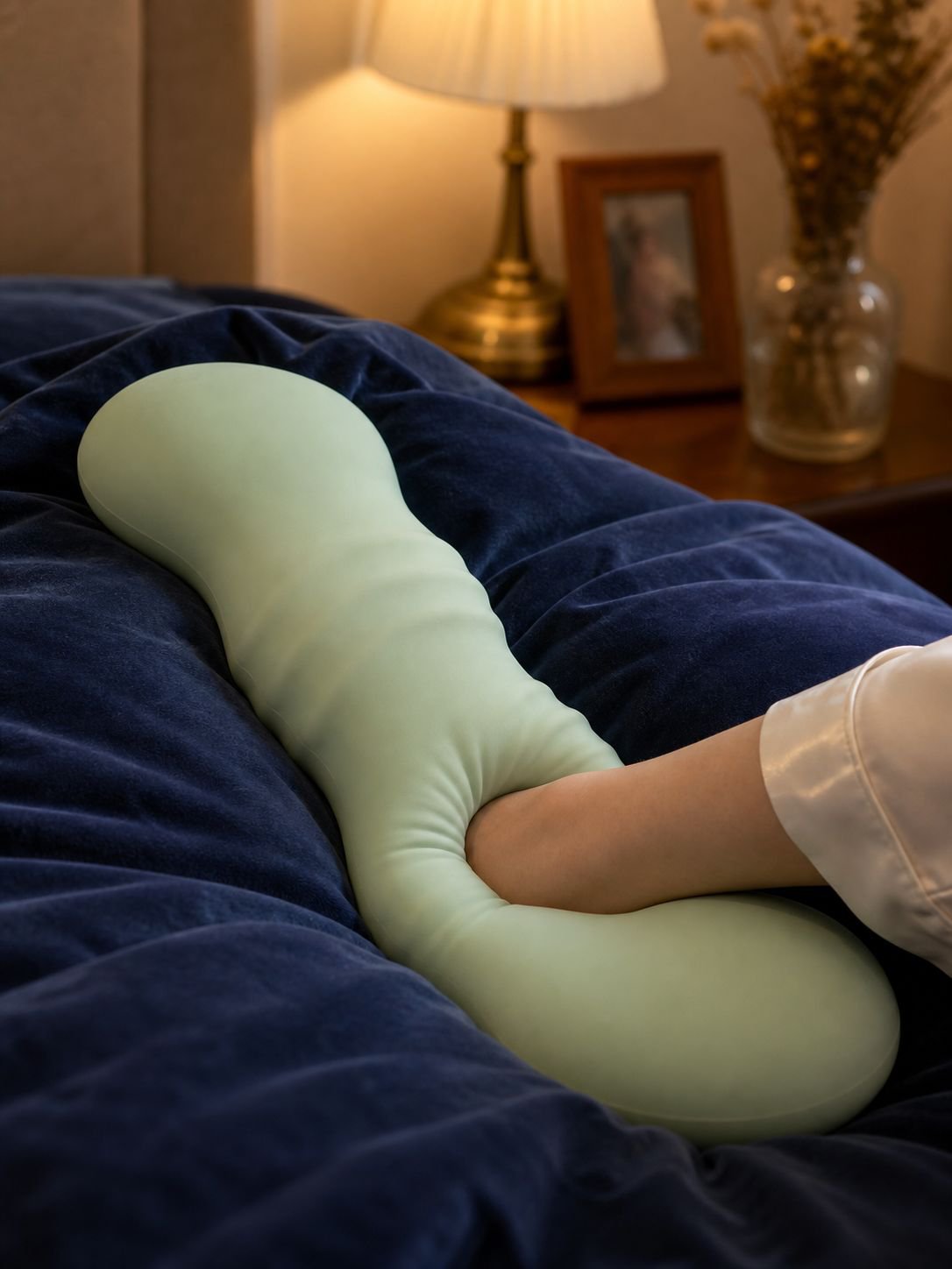 Comfortable memory foam pillow for leg relief