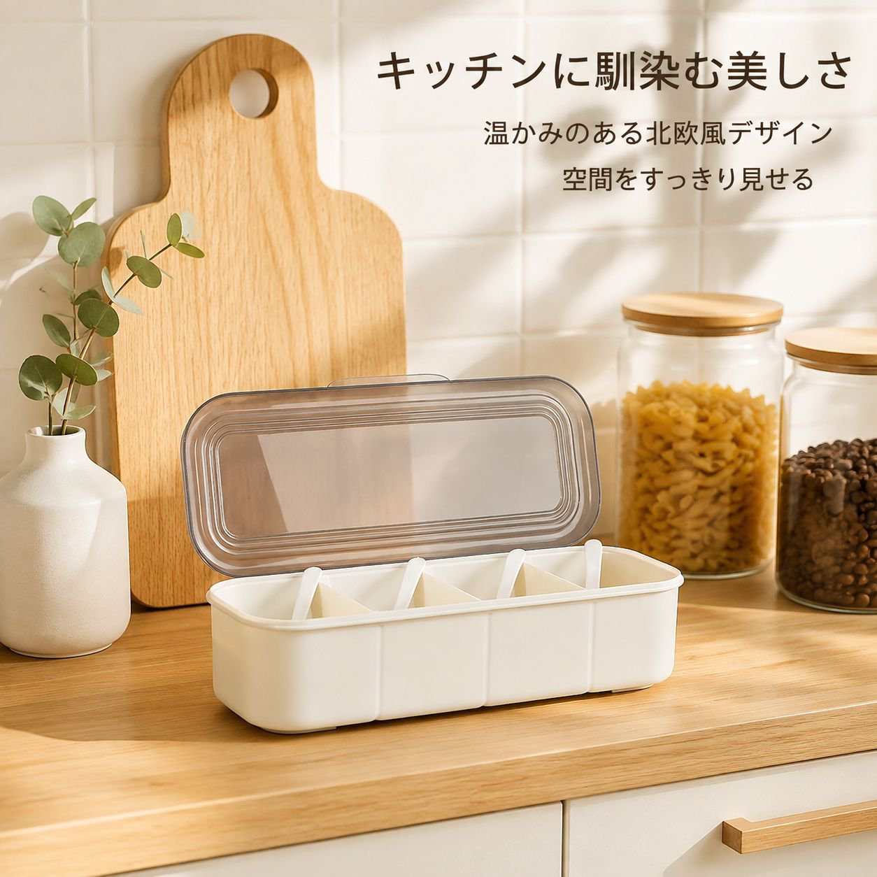 家庭用多仕切りスパイス収納ボックス